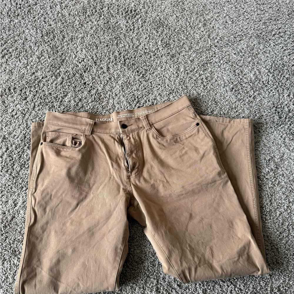 Haggar City Flex Slim-Straight Khaki Pants